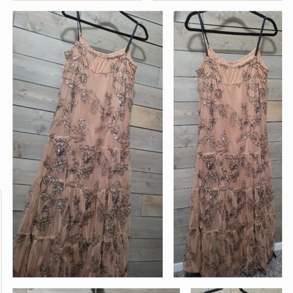 Anthropologie Dress Size Small Long Maeve Pink and Black - Picture 11 of 12